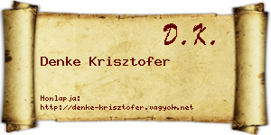Denke Krisztofer névjegykártya