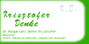 krisztofer denke business card